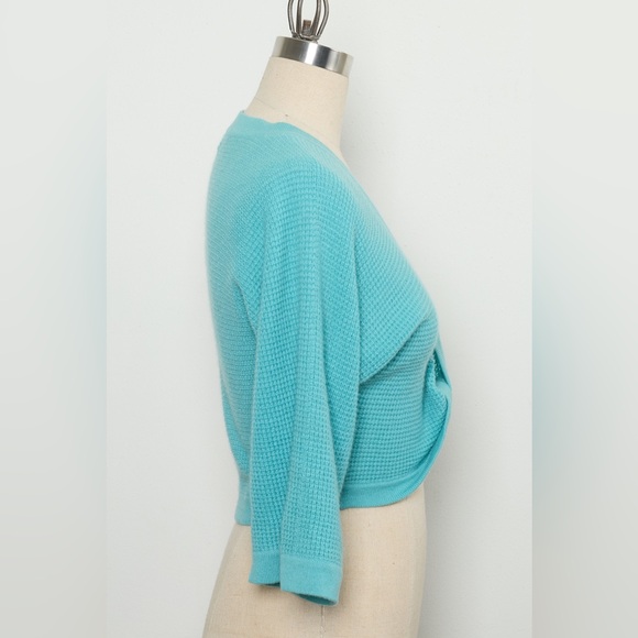 Short-Sleeve Twist-Front Sweater 100%Cashmere [NEW] - Picture 3 of 4